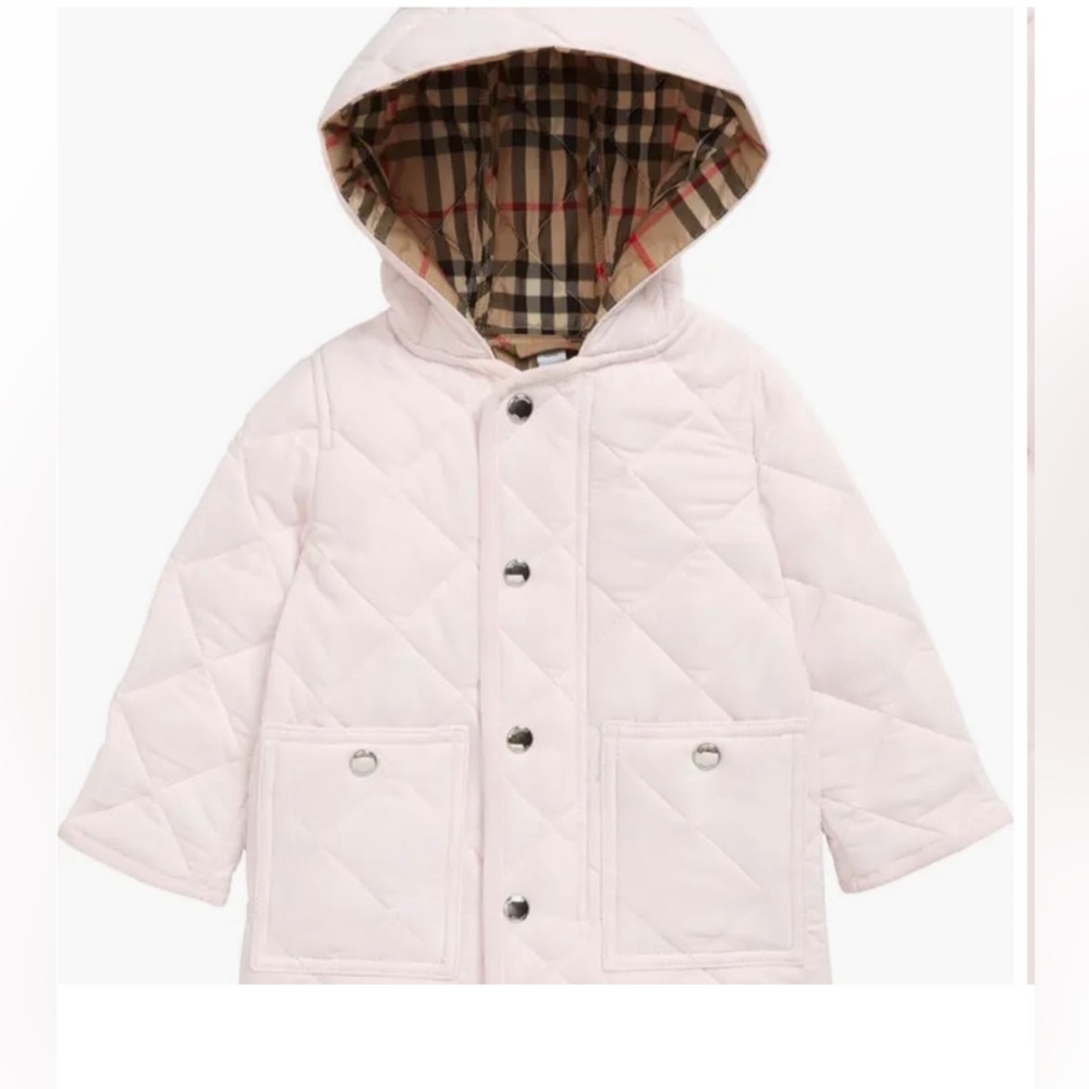 NWT Burberry Pink Quilted Coat Size 2T